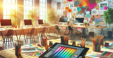 Oficina moderna para diseño gráfico